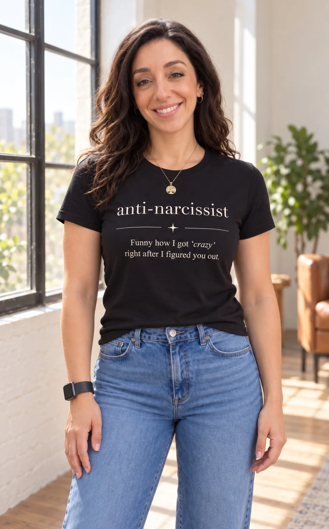 Figured You Out — Women’s fitted tee, worn styling preview.